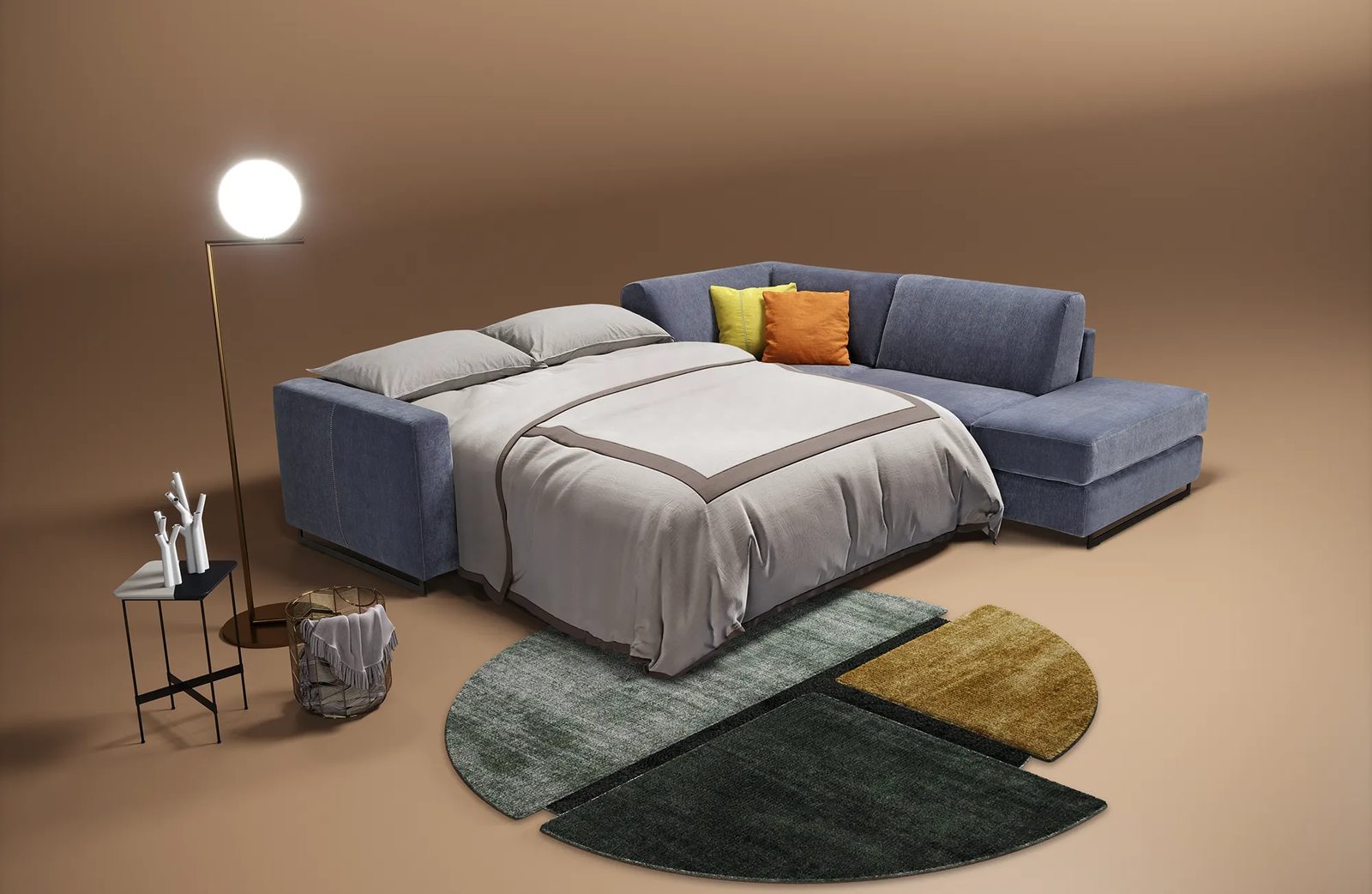 Dienne Modular Standard als Bett ausgezogen