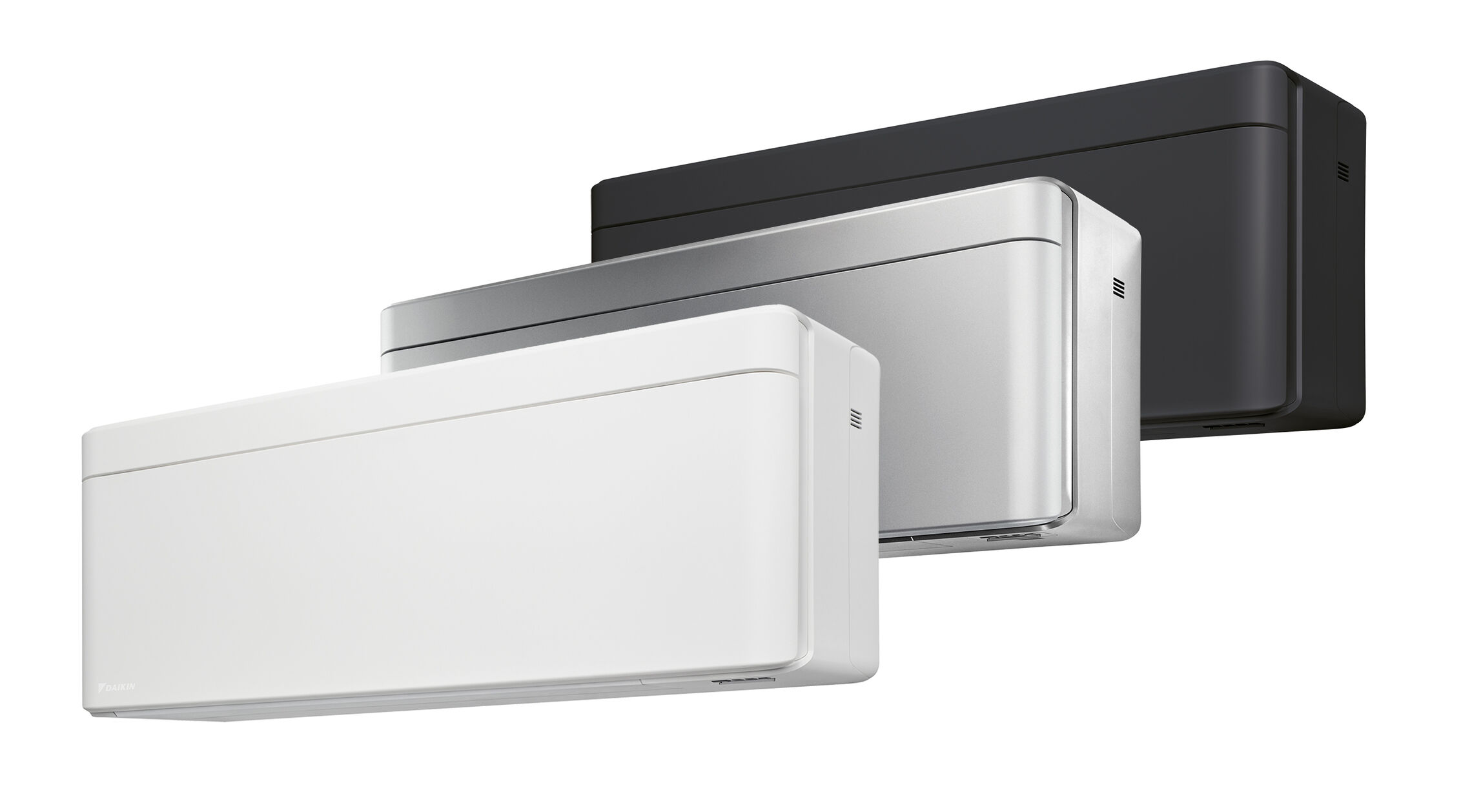 Daikin Stylish Gehäusevarianten in Weiß, Silber und Schwarz